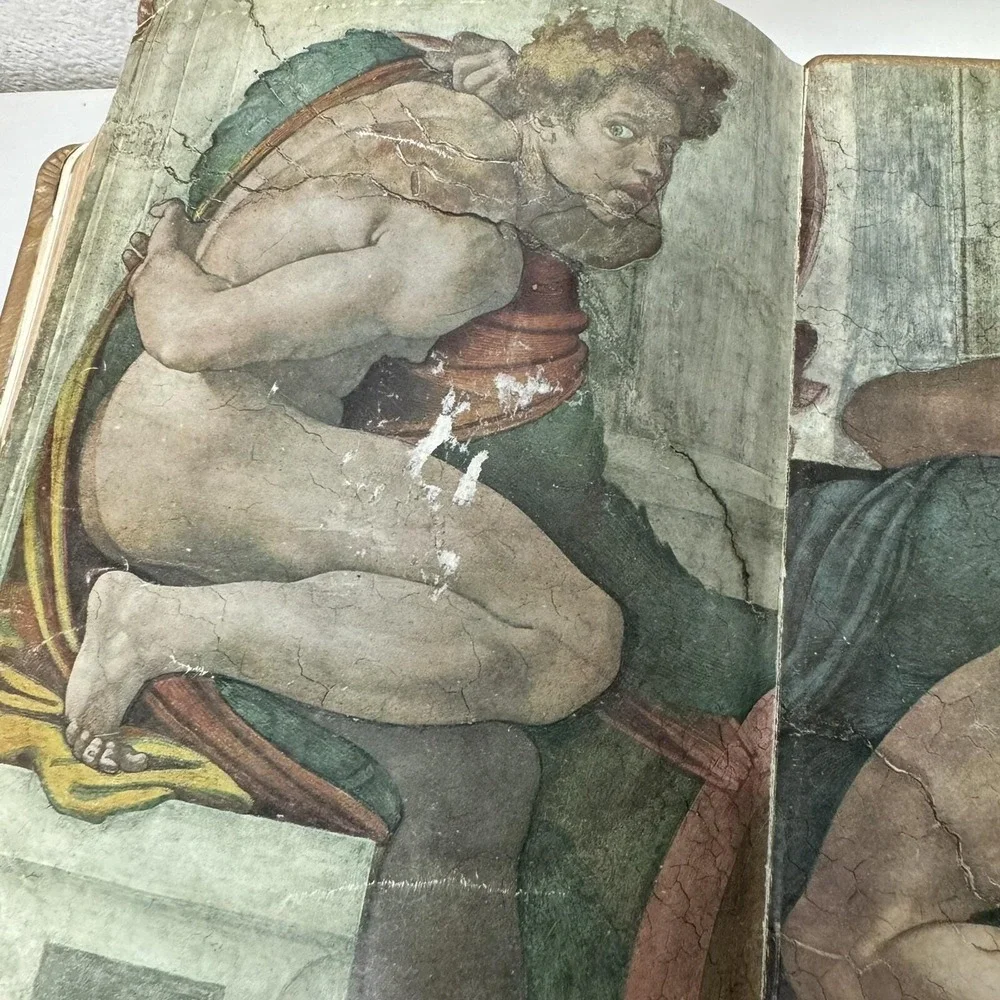 1964‎ Family Bible KJV Michelangelo Illustrations Vincent Price Sears